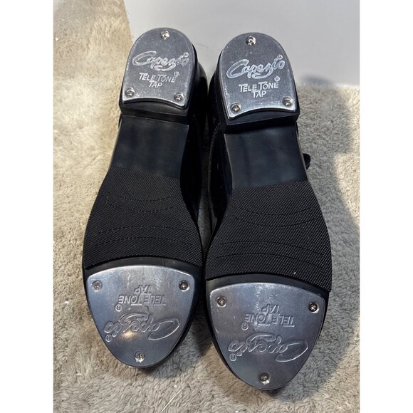 Capezio Tap Shoes Womens Black Patent Leather Size 7.5M With Adjustable Strap - Picture 7 of 8